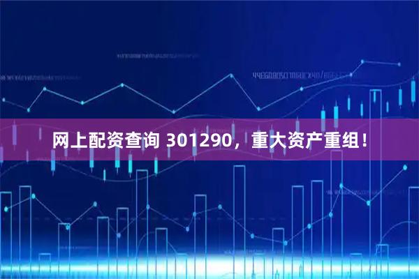 网上配资查询 301290，重大资产重组！